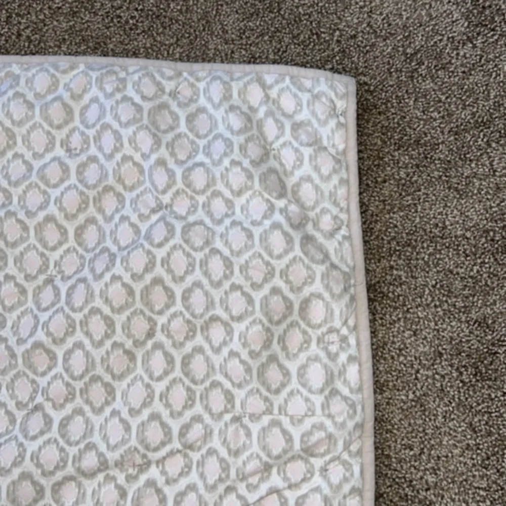 Restoration Hardware RH Pink Neutral Ikat‎ Tufted Baby Duvet Quilt Comforter